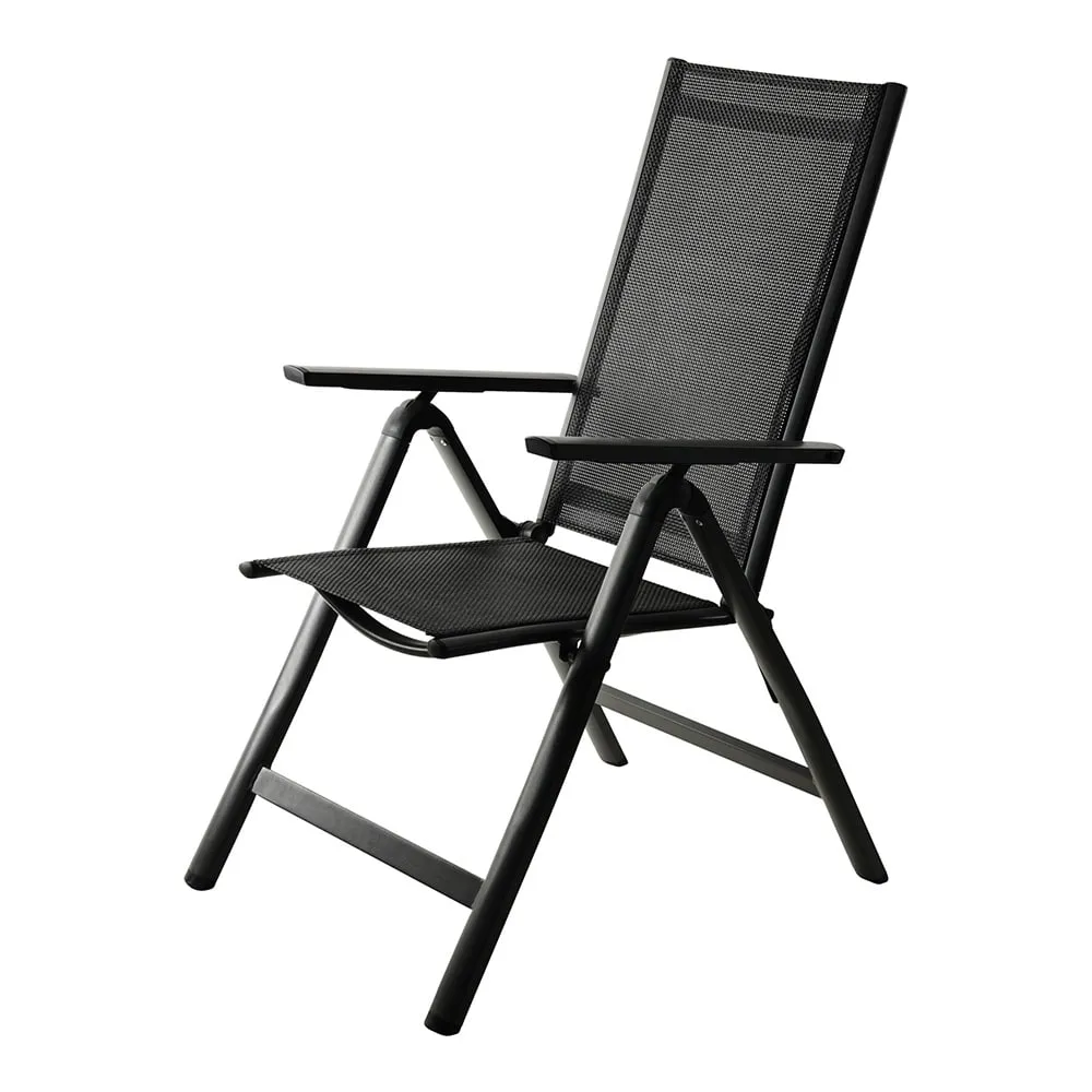 Chaise de jardin inclinable aluminium noir