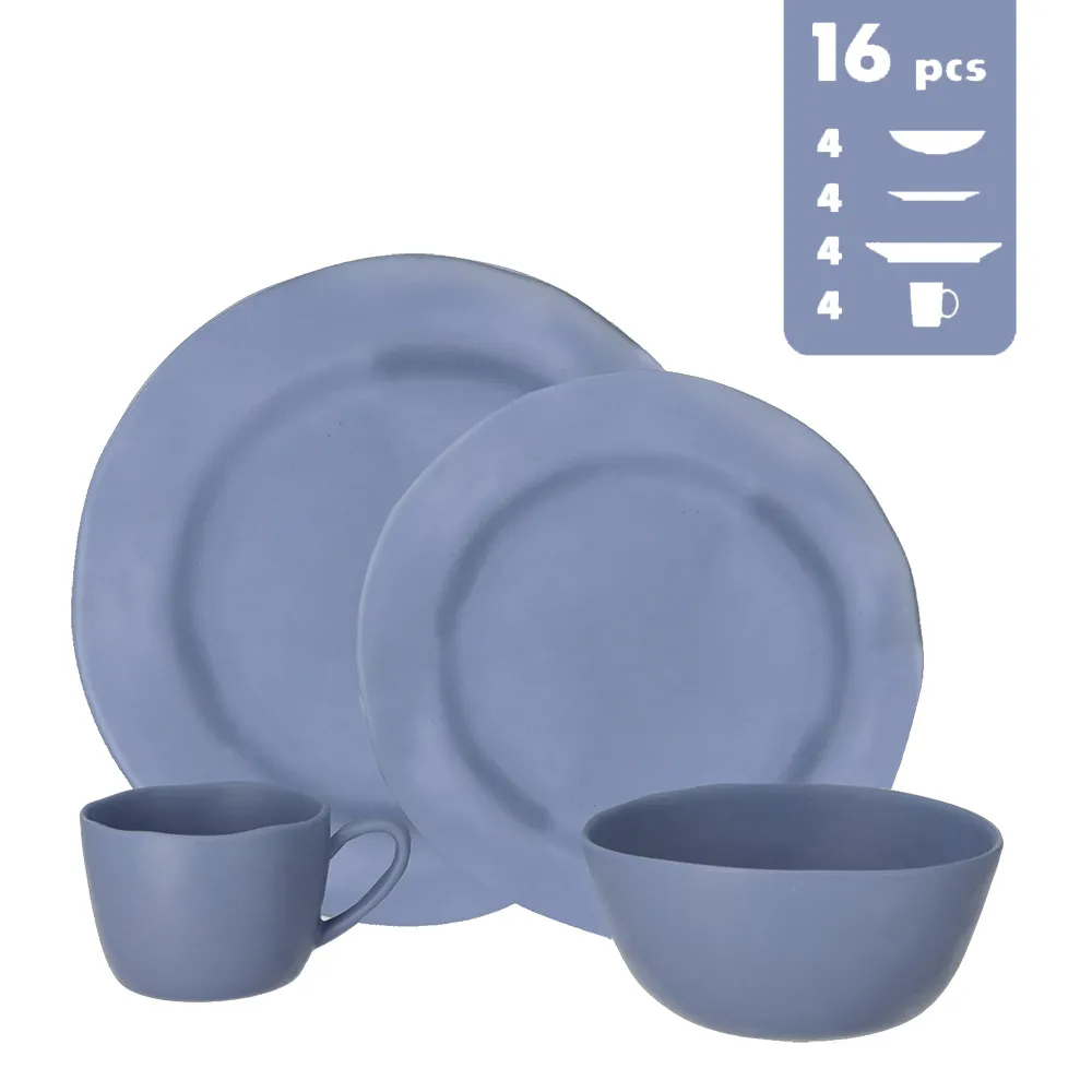 Lot de vaisselle Mlamine Soria bleu