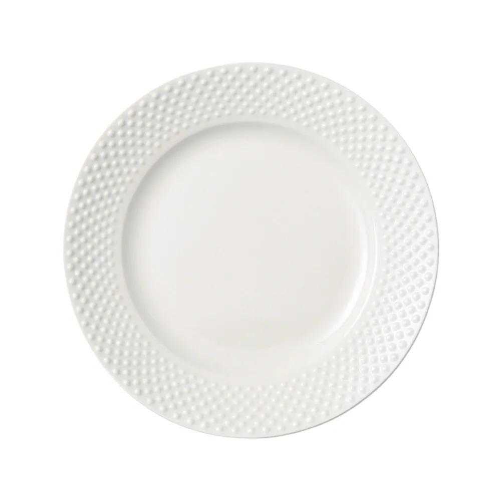 Assiette en mlamine blanche  points 21 cm