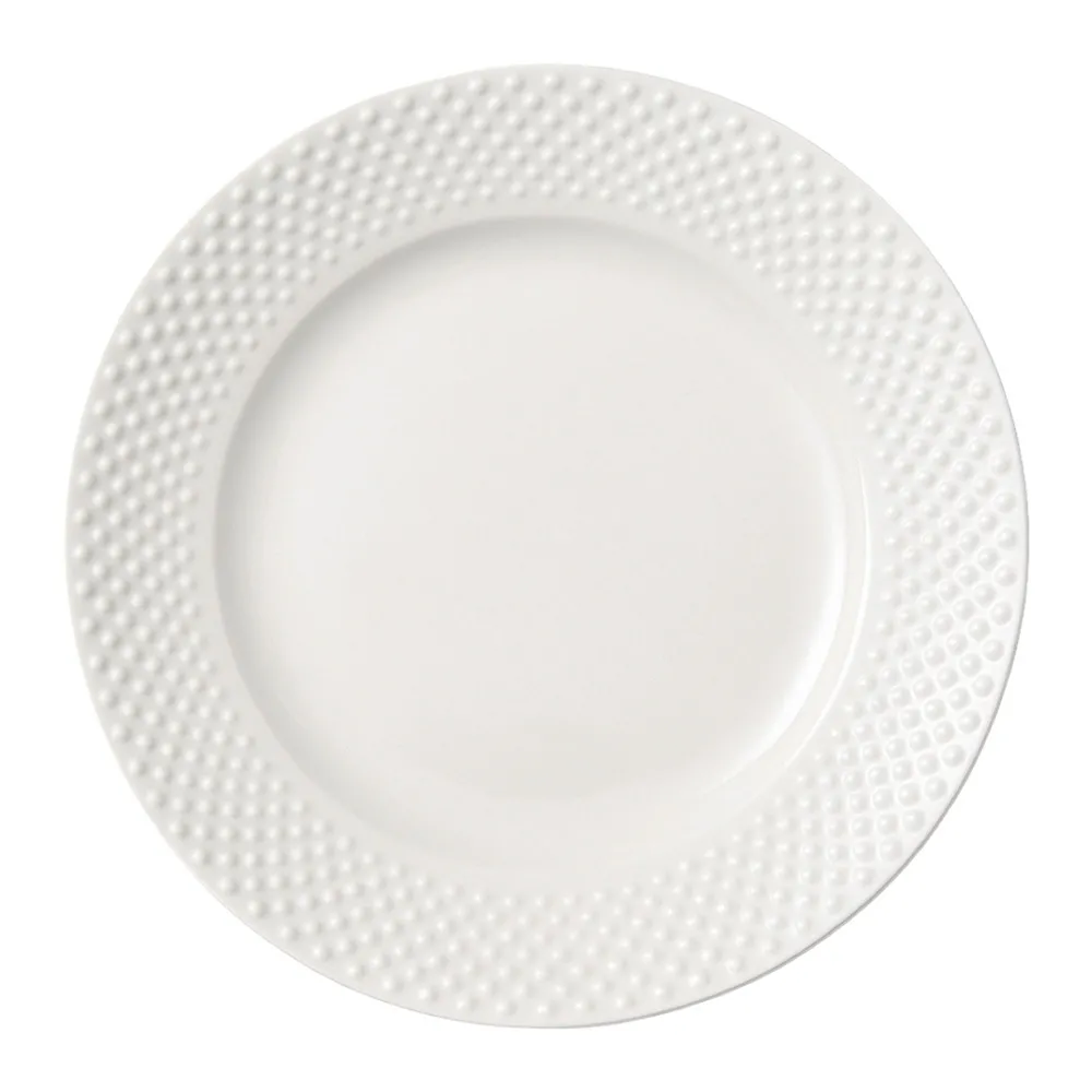 Assiette en mlamine blanche  points 28 cm