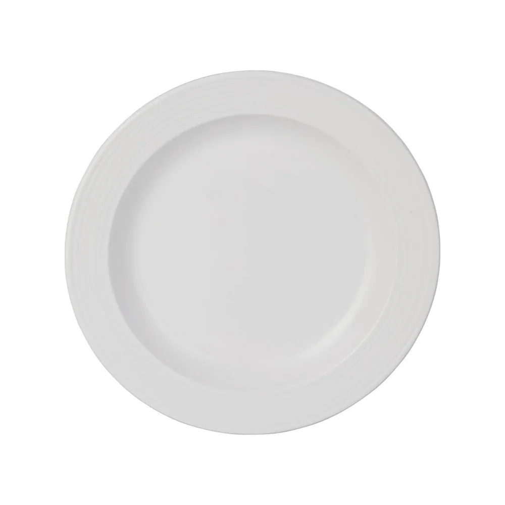 Assiette en mlamine raye blanche 20 cm