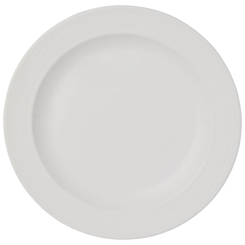 Assiette en mlamine raye blanche 25 cm