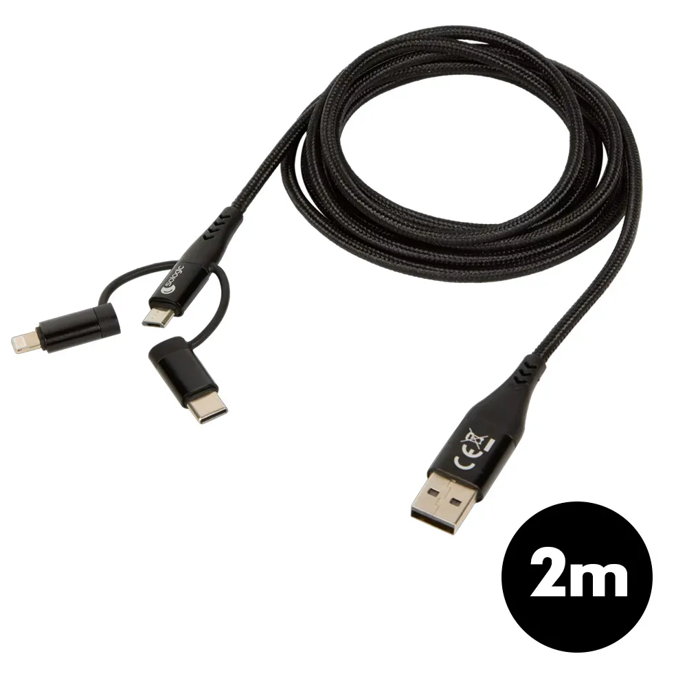 C�ble de charge et transfert de donn�es multi USB 2m