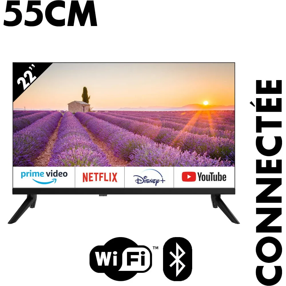 Smart TV LED FHD 55cm 22 pouces 12V EQUINOXE