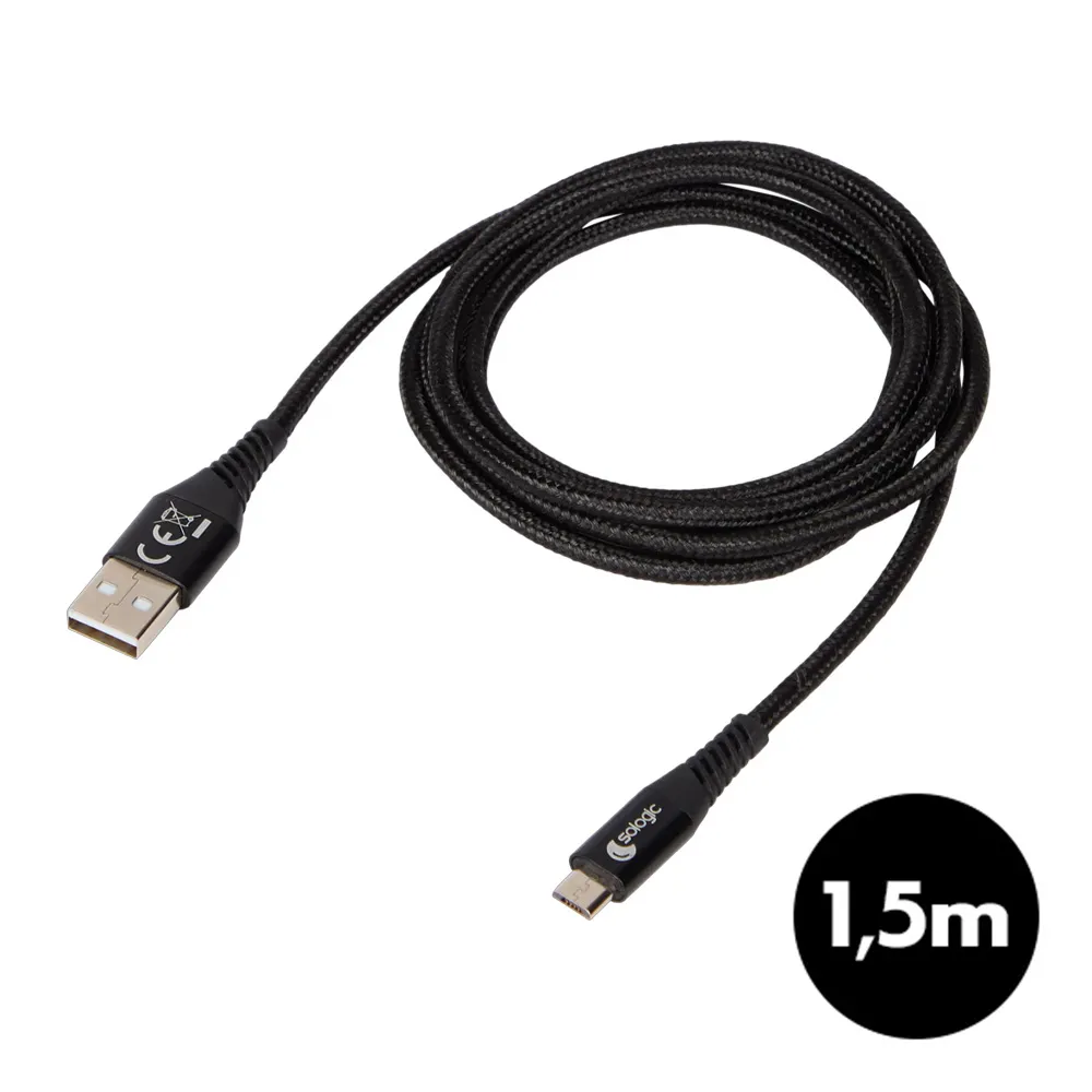 C�ble de charge et transfert de donn�es Micro-USB 1,5m