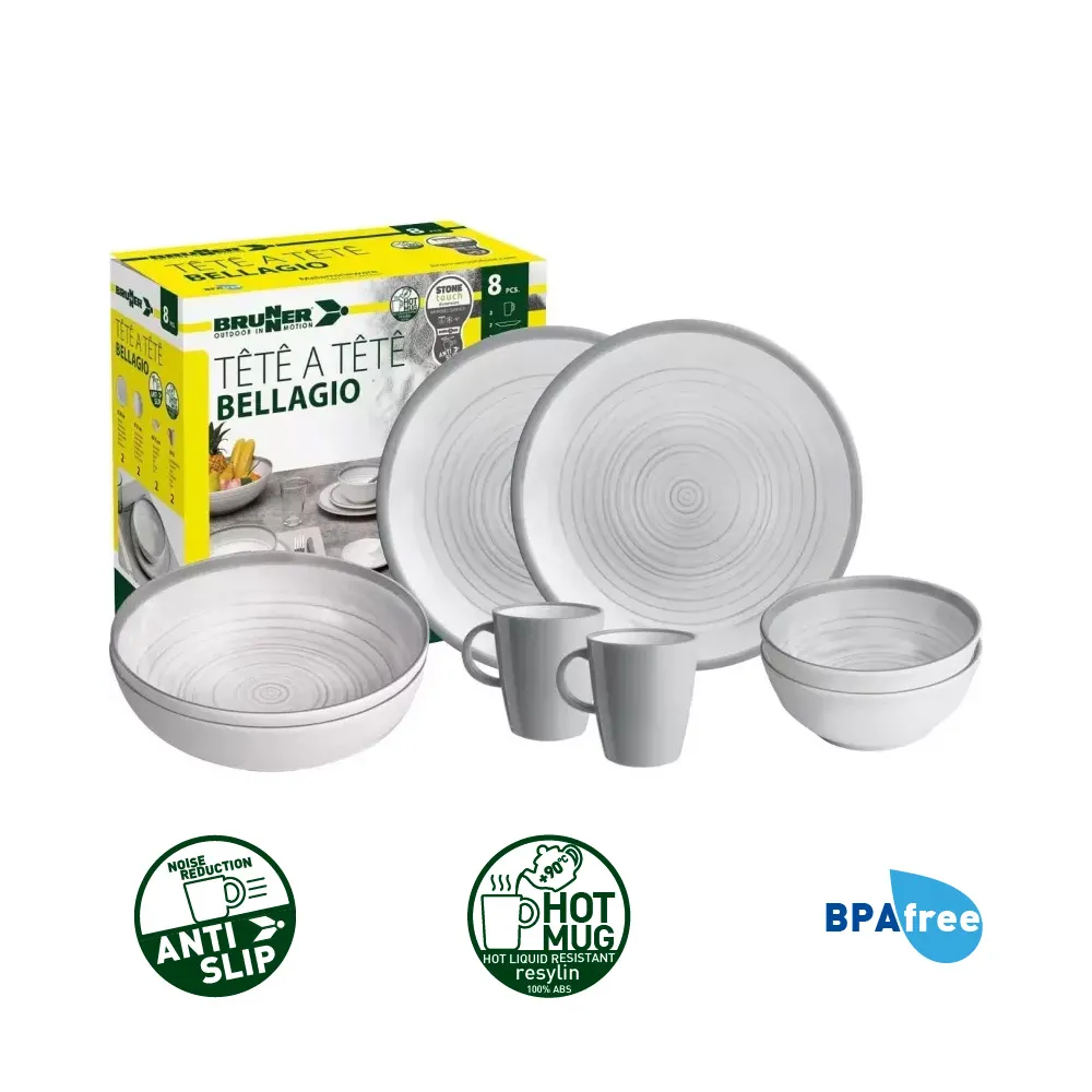 Lot de vaisselle Brunner 8 pi�ces Bellagio m�lamine T�te-�-T�te