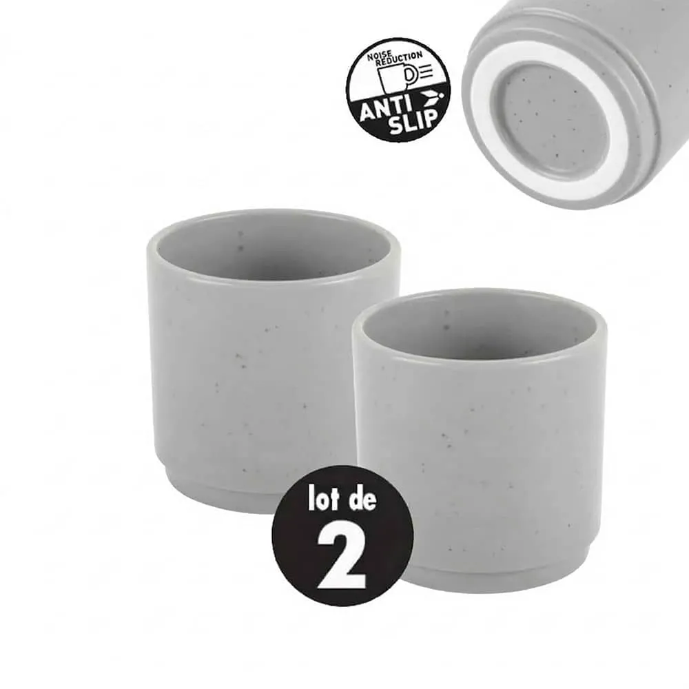 Set de 2 tasses espresso InMano Dolomit Blanc anti-d�rapantes BRUNNER