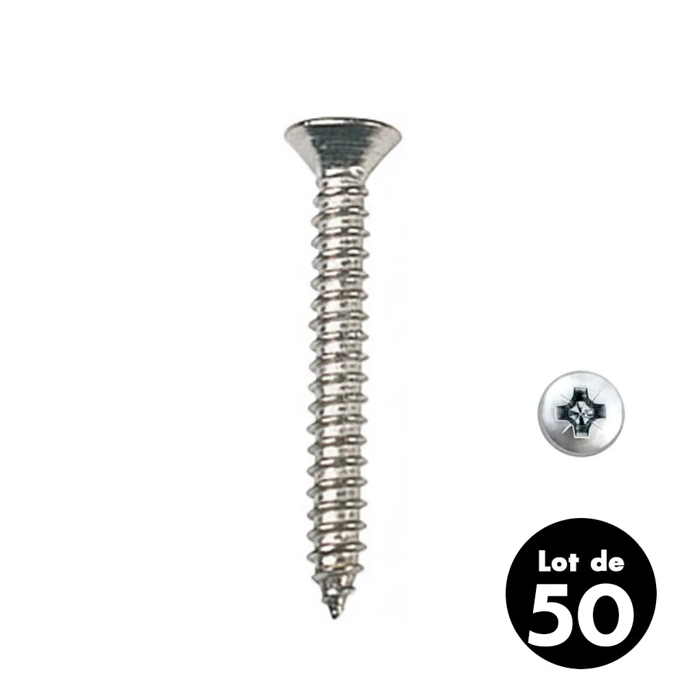Vis Parker inox t�te frais�e plate 3.9x25mm - les 50
