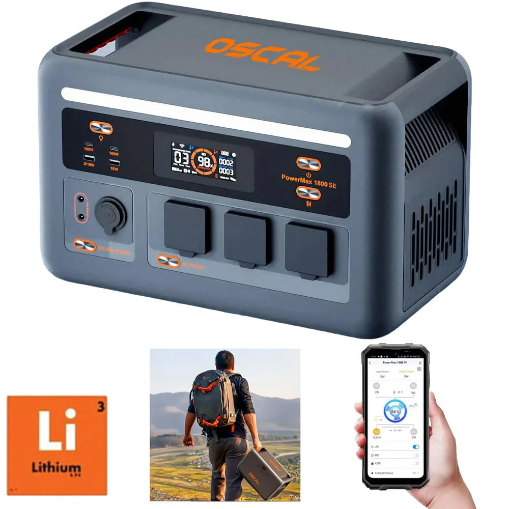 Batterie Lithium Portable OSCAL PowerMax 1800SE