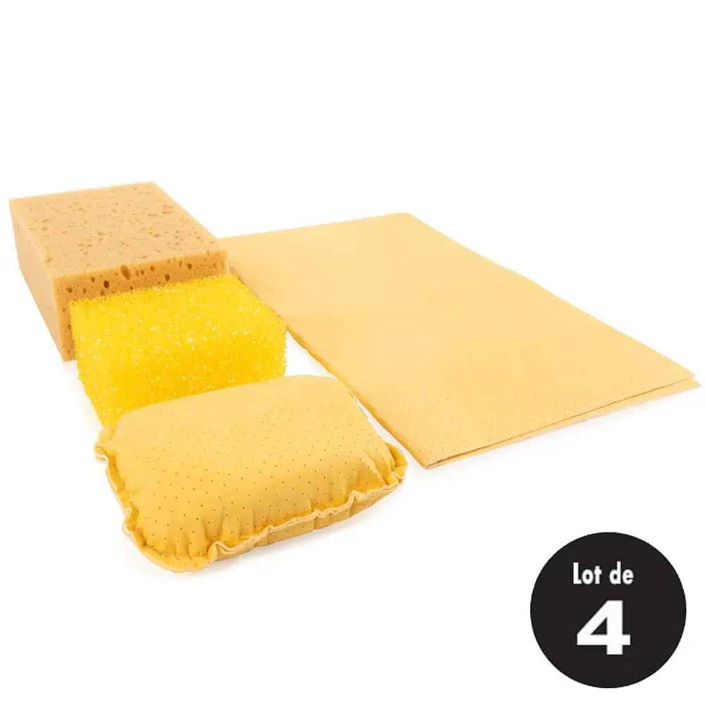 Lot de 4 �ponges de nettoyage v�hicule