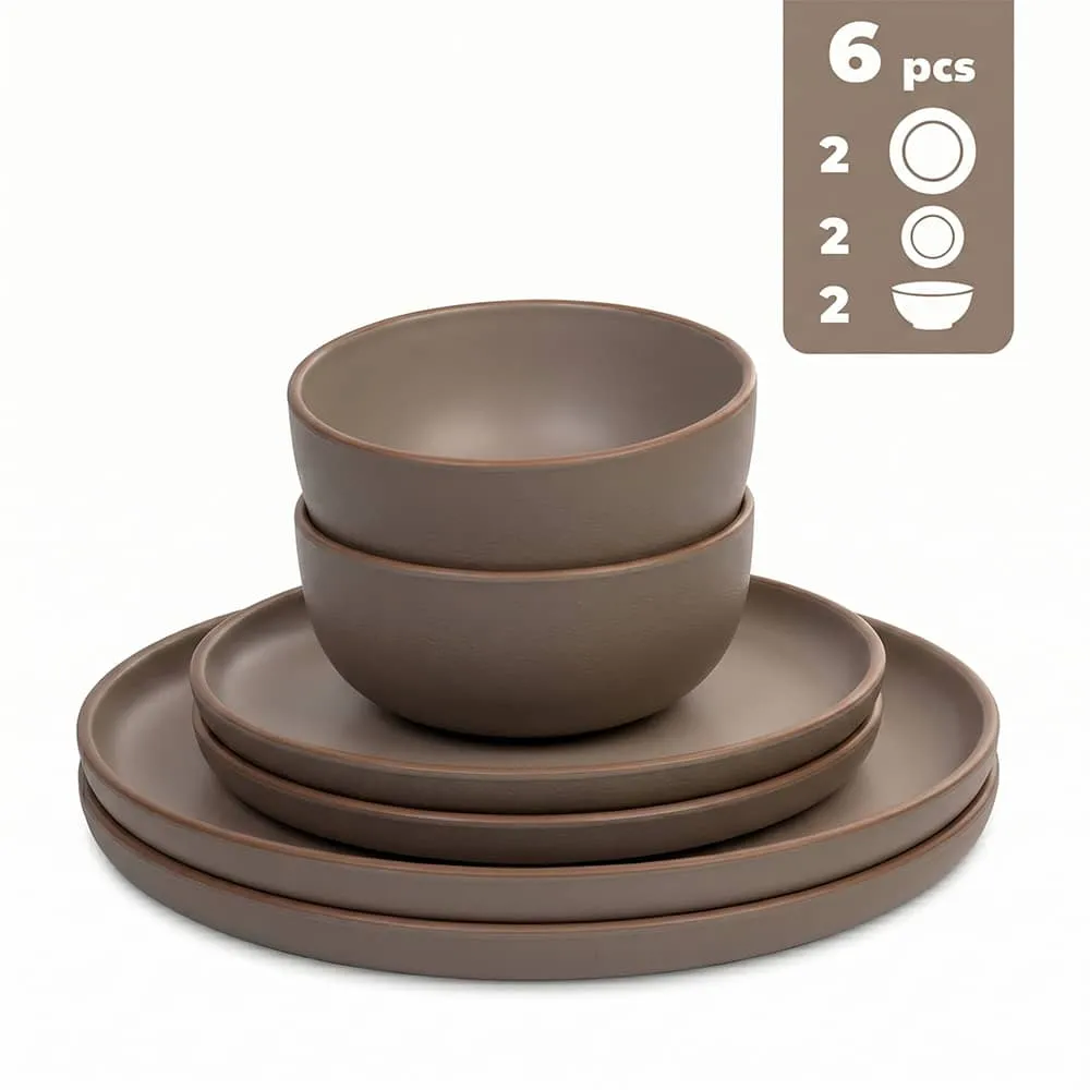 Lot vaisselle Malm� 6 pi�ces taupe t�te-�-t�te