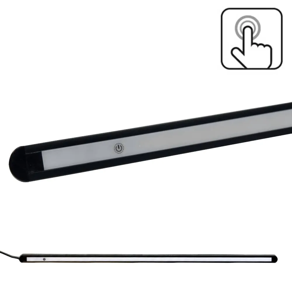 Barre LED plate encastrable tactile 12V noire 762 mm
