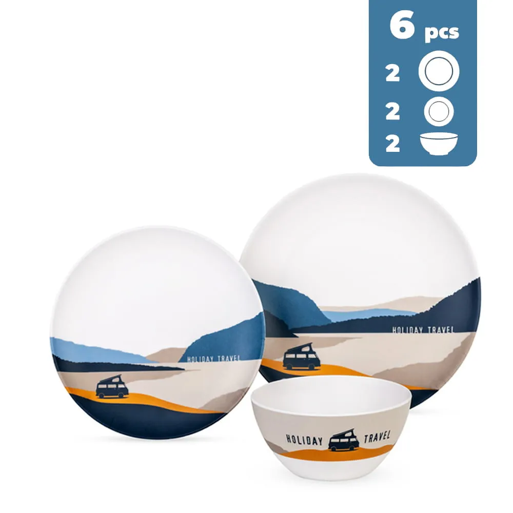 Lot de vaisselle M�lamine Holiday Travel Spirit