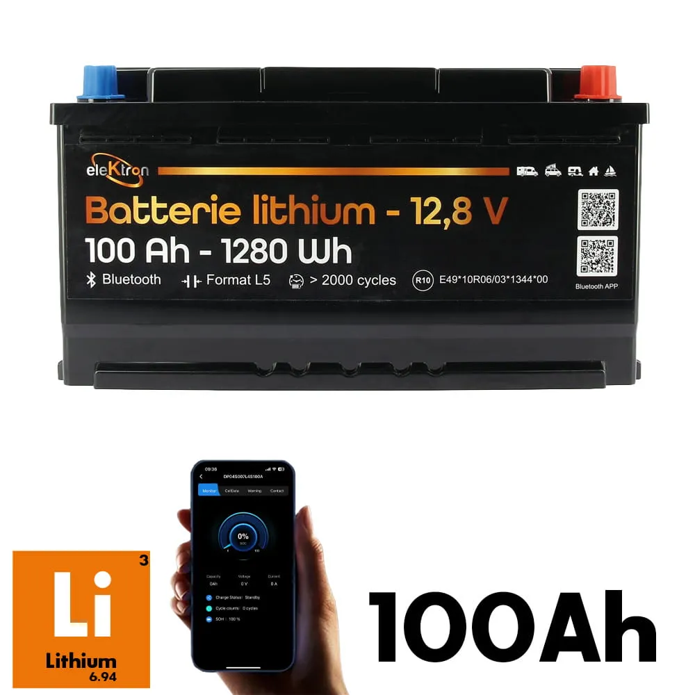 Batterie Lithium 12V 100Ah compact ELEKTRON