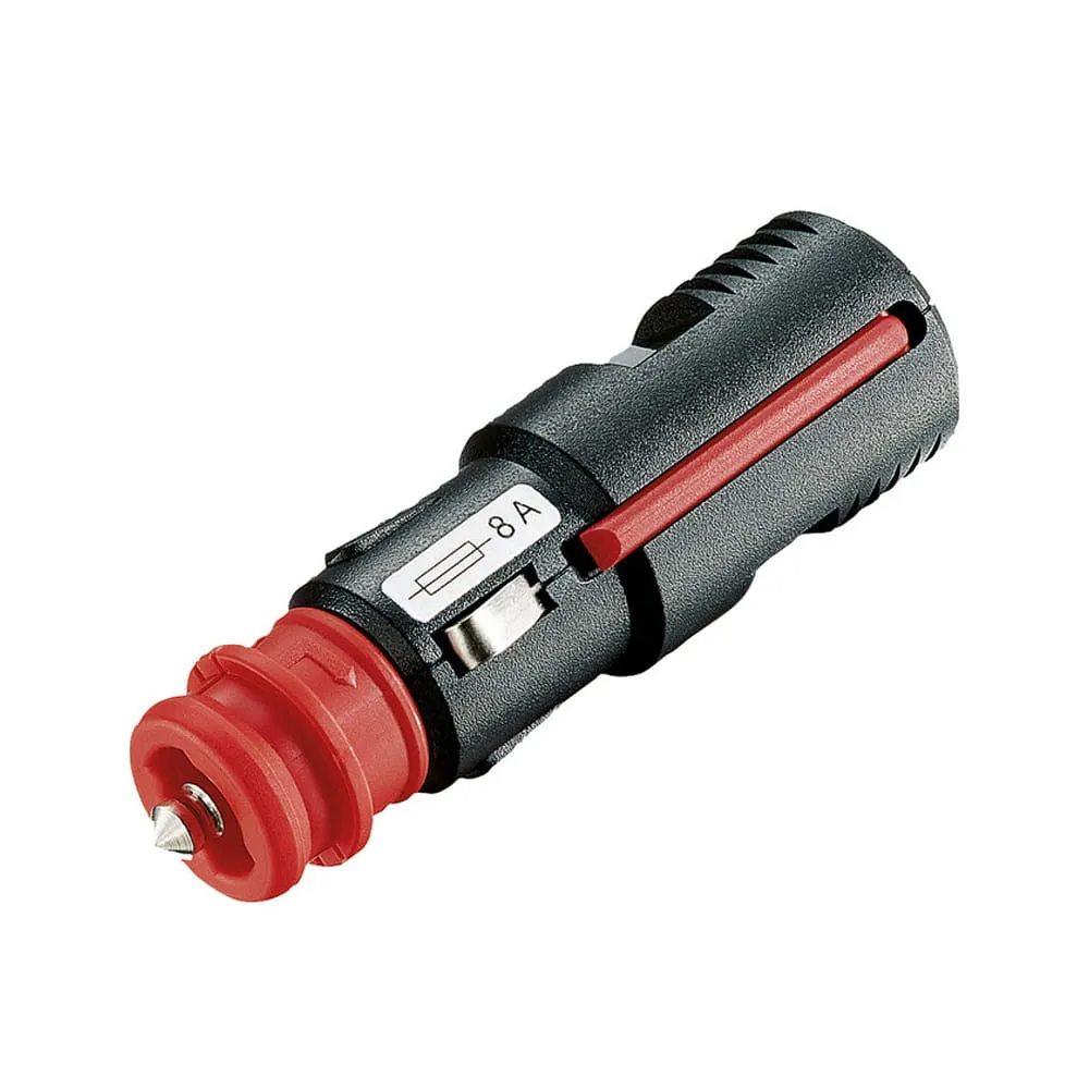 Fiche 12V DIN 12mm et 21mm avec fusible 8A