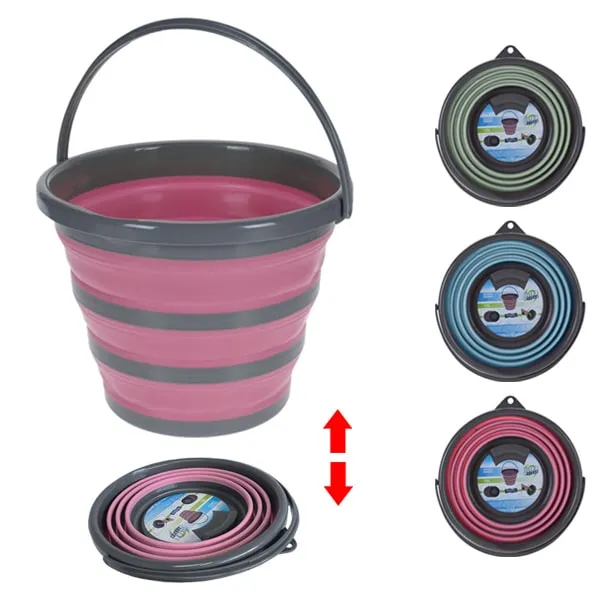 Seau rtractable 10L en silicone avec bec verseur