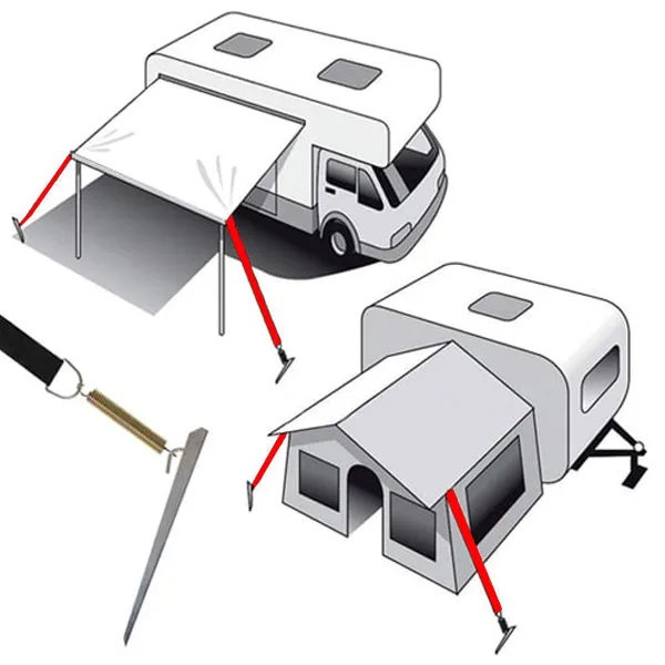 Lot de 2 sangles de fixation au sol 