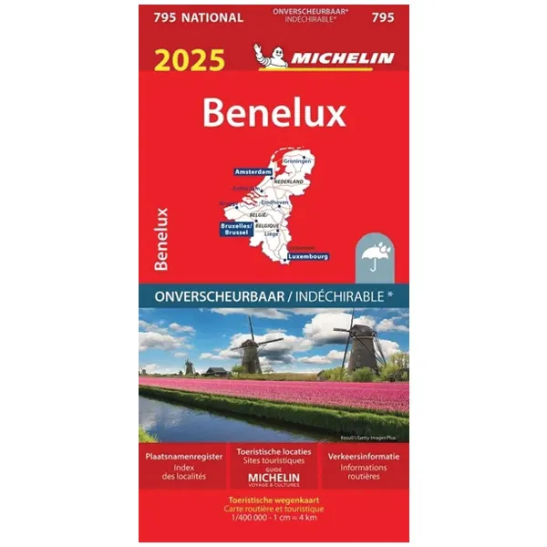 Carte Michelin BENELUX indchirable 2025