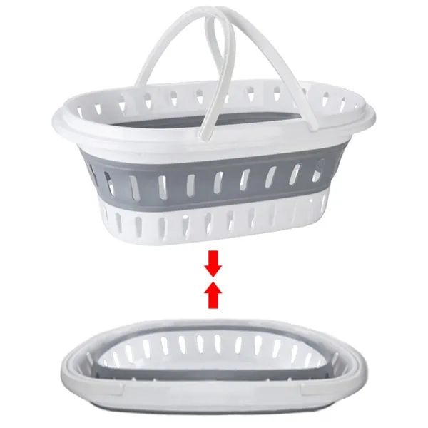 Panier  linge pliable en silicone 58 x 38 cm 25 L