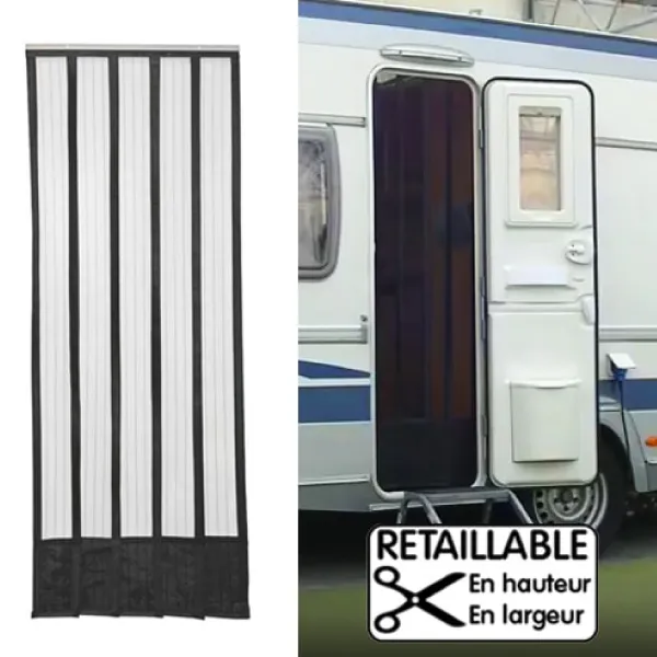 Moustiquaire de porte retaillable 185 x 65 cm 