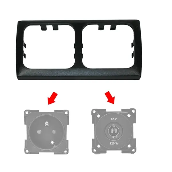 Cadre cache-vis double pour prise C-Line HABA