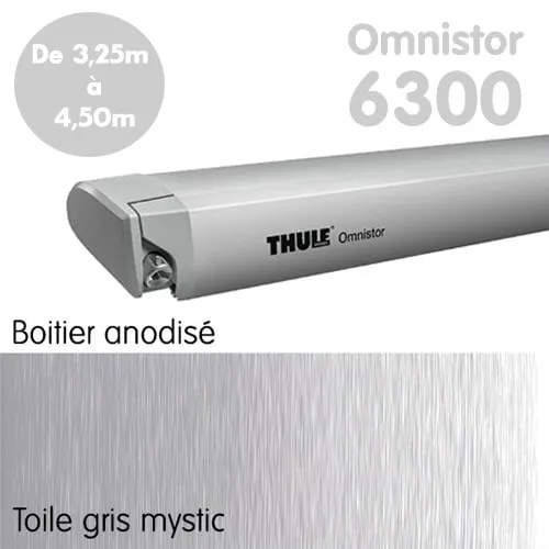 Store Thule Omnistor 6300 Anodis de 3m25  4m50 Toile Gris Mystic