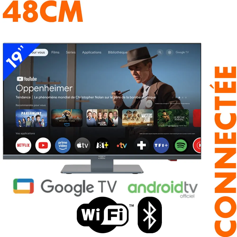 Smart TV LED HD 48 cm 19 pouces Google TV ANTARION