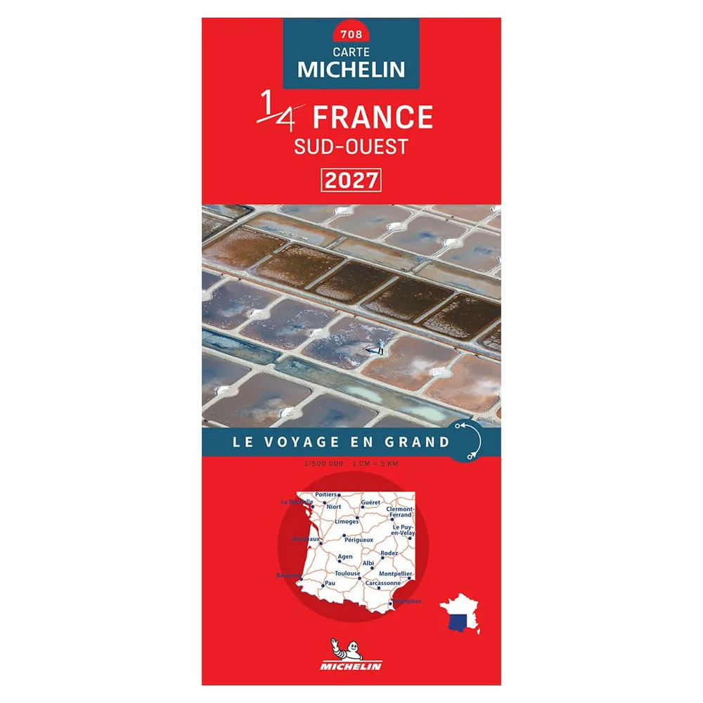 Carte de France Michelin Quart Sud Ouest 2027