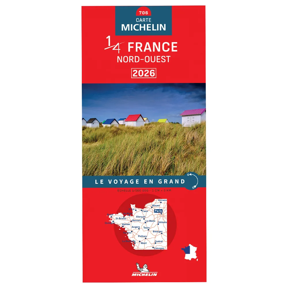 Carte de France Michelin Quart Nord Ouest 2026