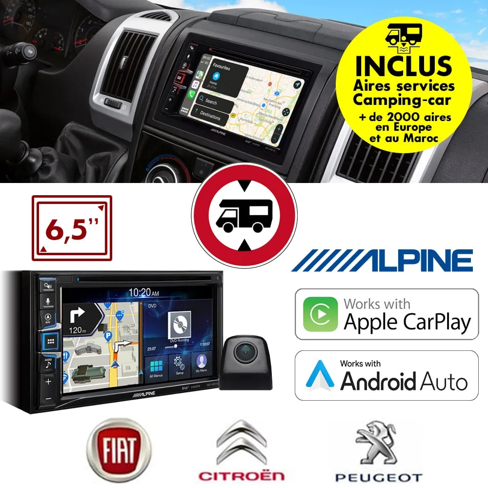 Station multimdia PACK ALPINE INE-W611DC + camra IDCAM 120FRCA