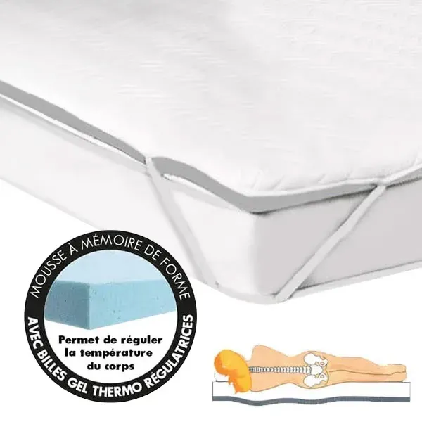 Surmatelas gel  mmoire de forme pour lit