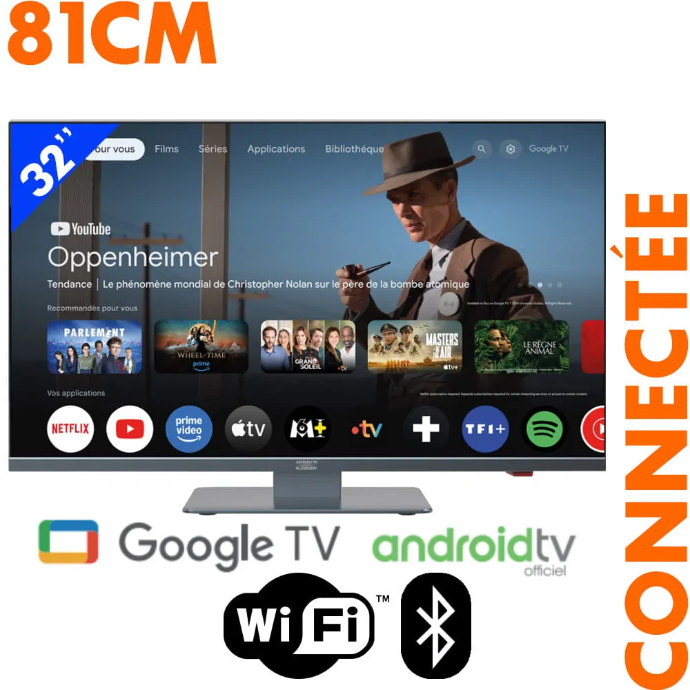 Smart TV LED FHD 81 cm 32 pouces Google TV ANTARION
