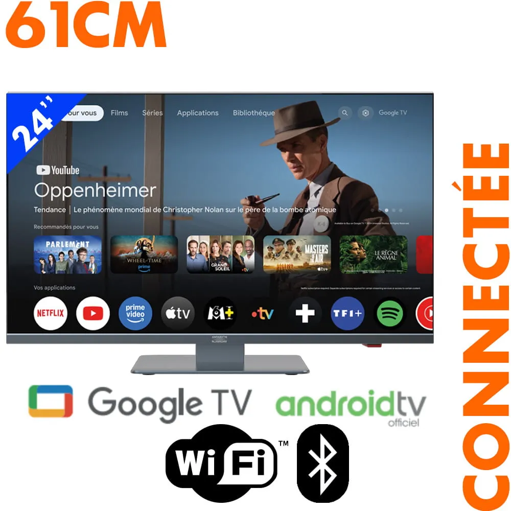 Smart TV LED FHD 61 cm 24 pouces Google TV ANTARION