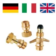 Lot de 3 raccords gaz internationaux