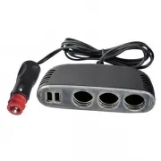 Multiprise triple allume cigare 12V & USB 90cm