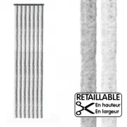 Rideau de porte chenille 56 x 205 cm Gris-Blanc